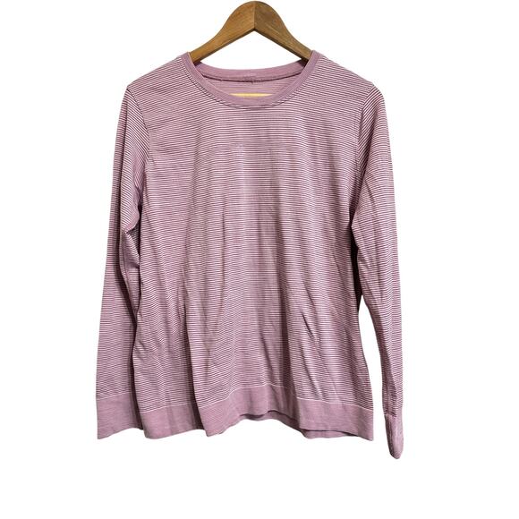lululemon athletica Tops - Lululemon women's white pink long sleeve tee size 12